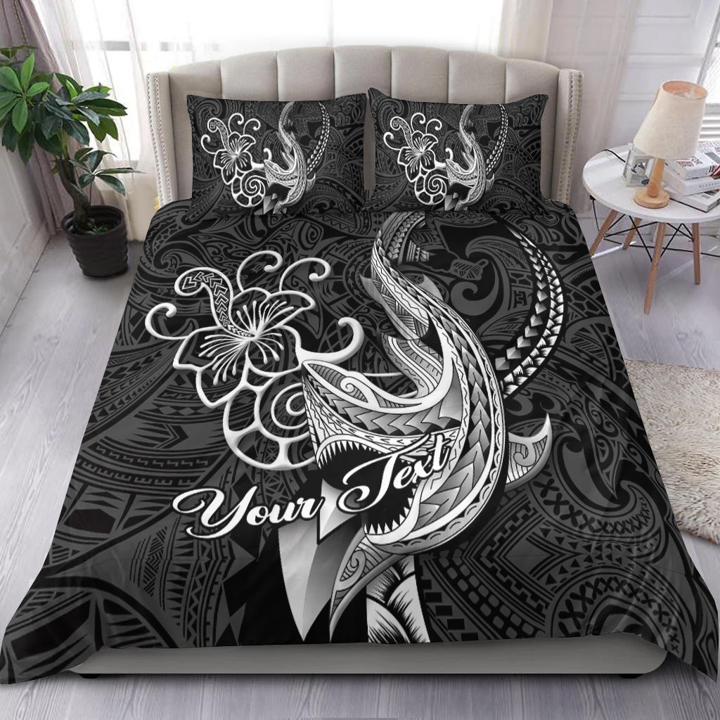 Custom Personalised Polynesian Shark Tattoo Hawaii Tribal Bedding Set - LT12 - Wonder Print Shop