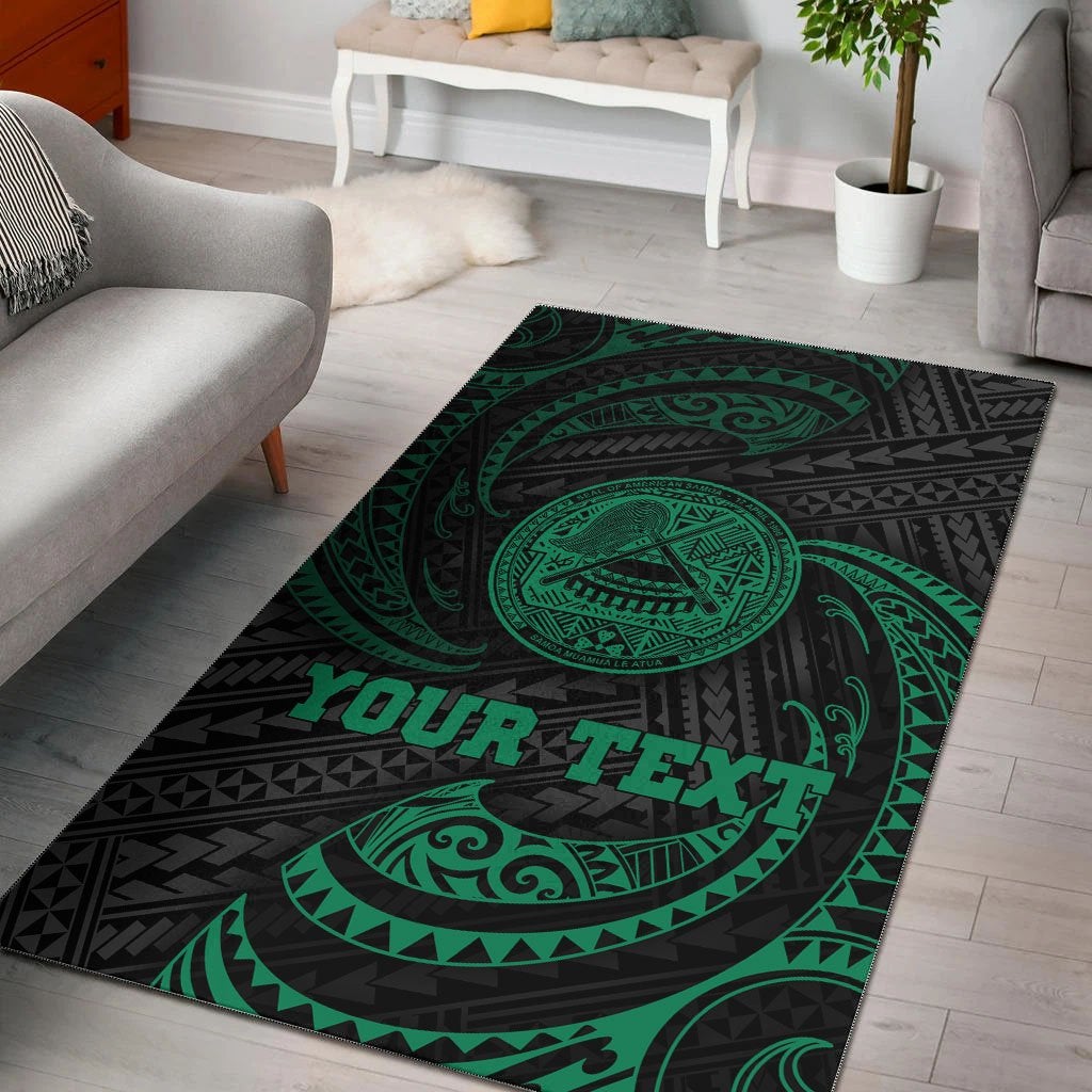 american-samoa-polynesian-custom-personalised-area-rug-green-tribal-wave