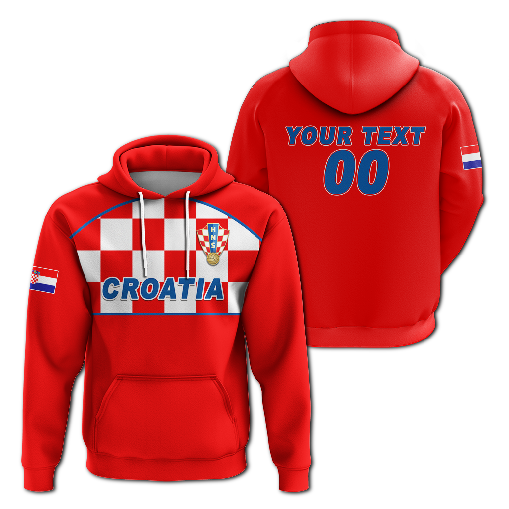 (Custom Personalised) Croatia Football 2022 Checkerboard Hoodie 