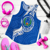 (Custom Personalised) Pohnpei Women Tank Top - Micronesia Pride Blue LT12 - Wonder Print Shop