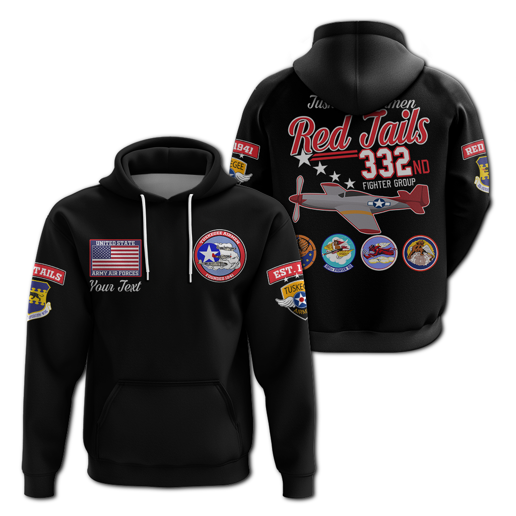 Custom Tuskegee Airmen The Red Tails Pride Hoodie LT12 - Wonder Print Shop