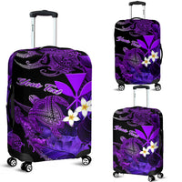 Custom Personalised Hawaii Turtle With Plumeria Leaf Purple Luggage Covers LT12 - Wonder Print Shop