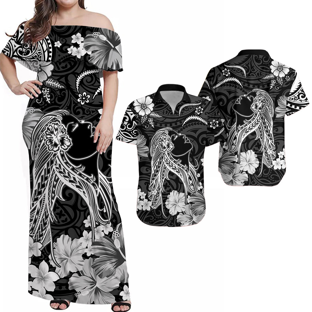 Hawaii Matching Hawaiian Shirt And Dress Polynesia Black Beautiful Hula Girl LT13 - Wonder Print Shop