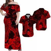 Hawaii Matching Hawaiian Shirt And Dress Polynesia Red Beautiful Hula Girl LT13 - Wonder Print Shop