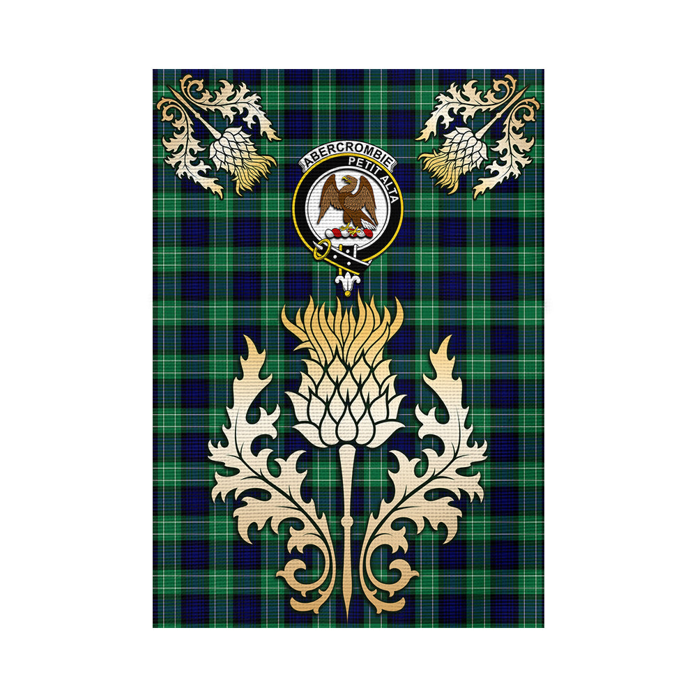 scottish-abercrombie-clan-crest-gold-thistle-tartan-garden-flag