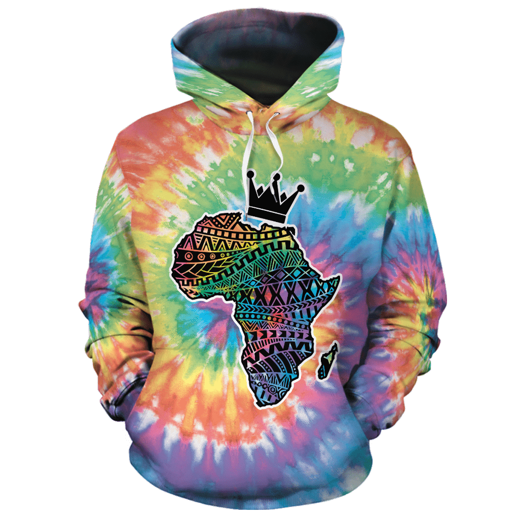 African Map Tie Dye Unisex 3D Hoodie RLT13 - Wonder Print Shop