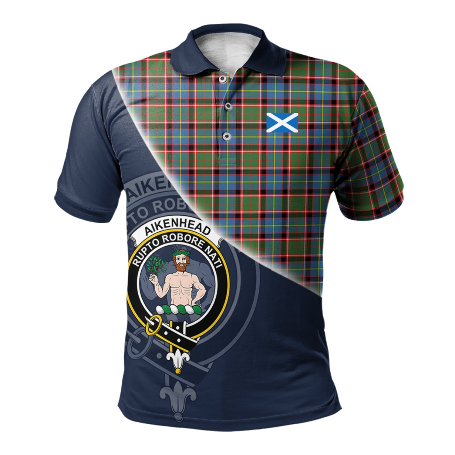 scottish-aikenhead-clan-crest-tartan-scotland-flag-half-style-polo-shirt