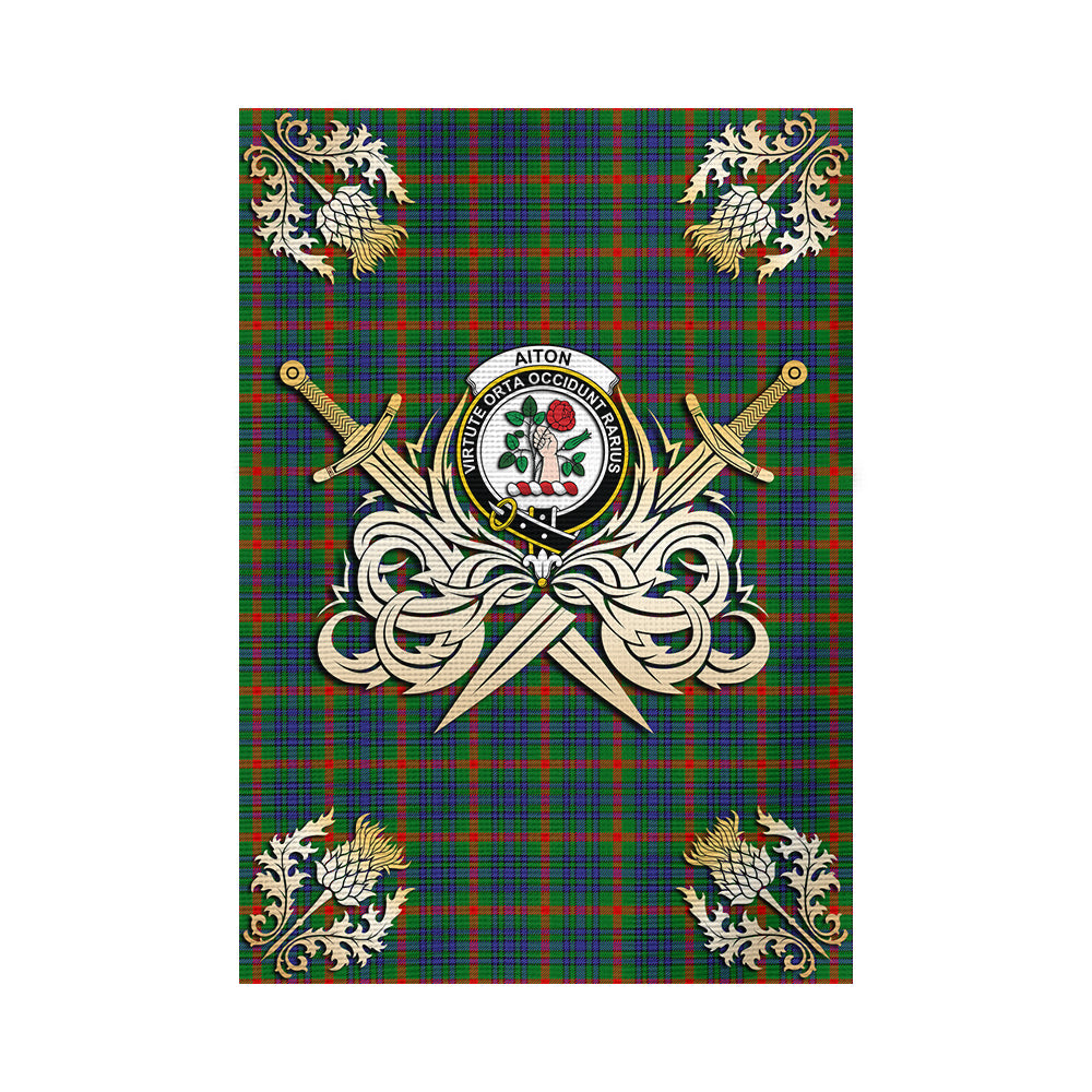 scottish-aiton-clan-crest-courage-sword-tartan-garden-flag