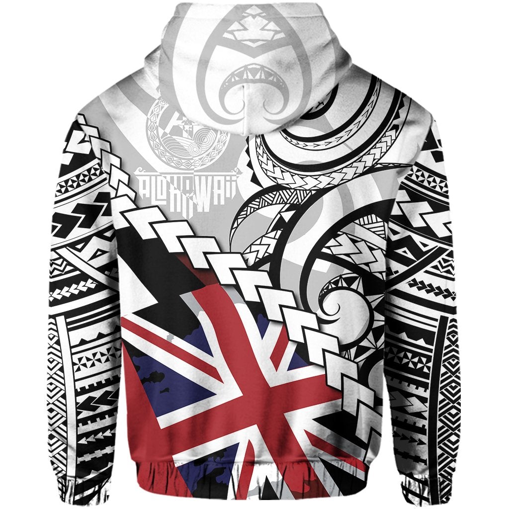 Polynesian Kakau Flag Of Hawaii Hoodie - Wonder Print Shop