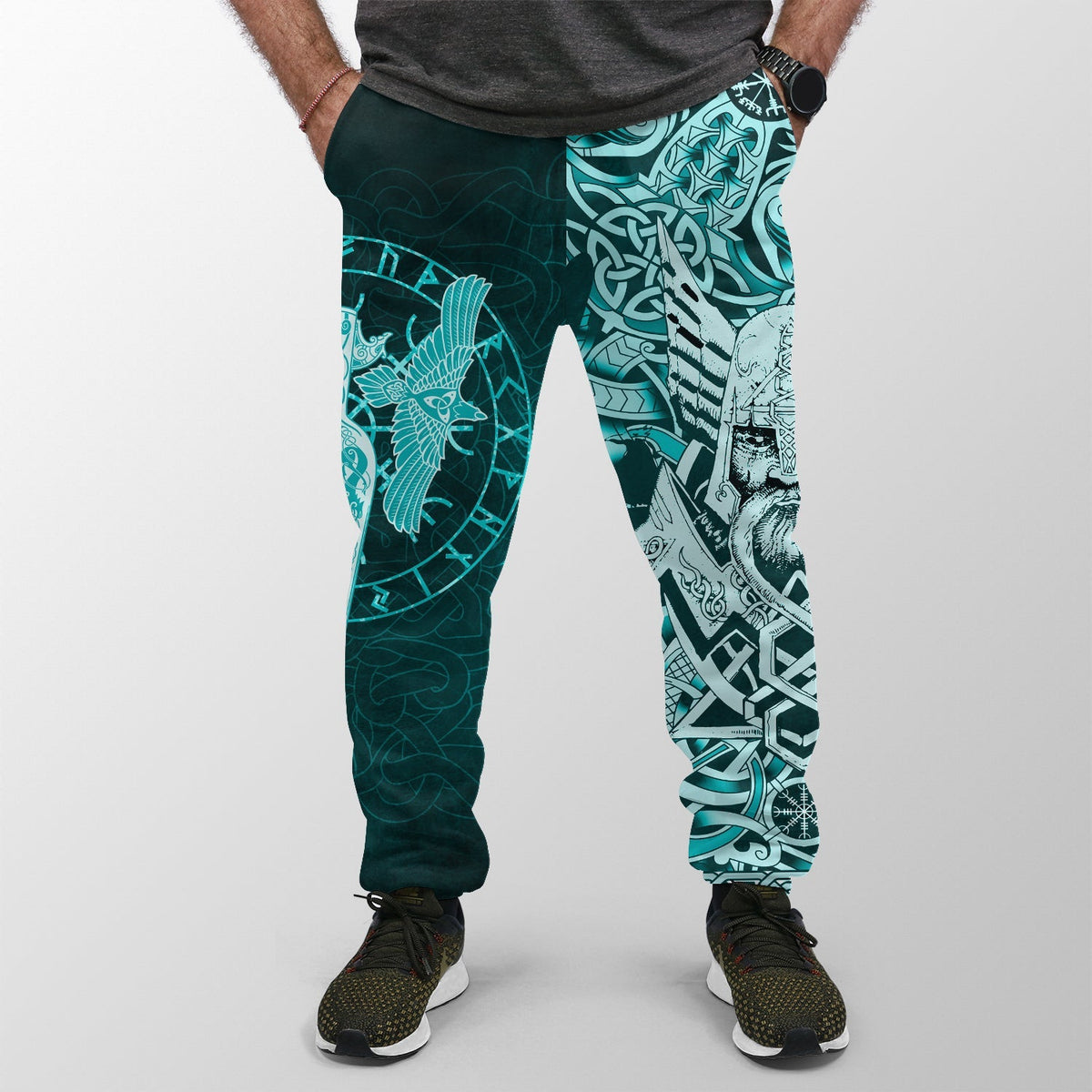 viking-jogger-womensmens-cyan-spear-of-the-god-odin-gungnir-and-two-cyan-ravens-style