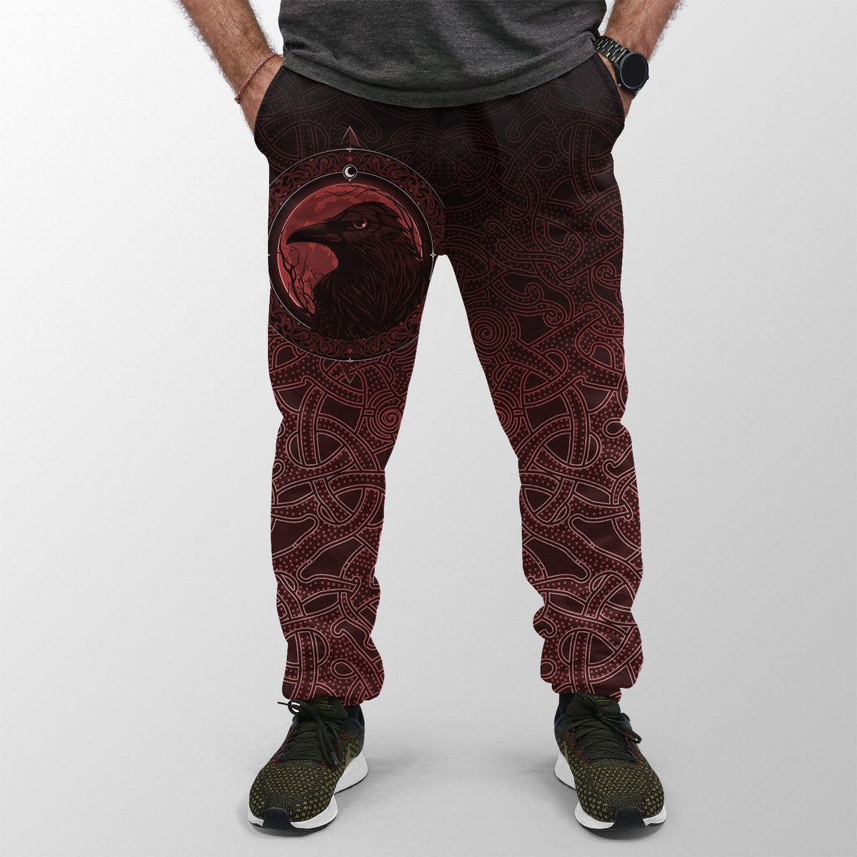 viking-jogger-ethnic-odin-raven-red