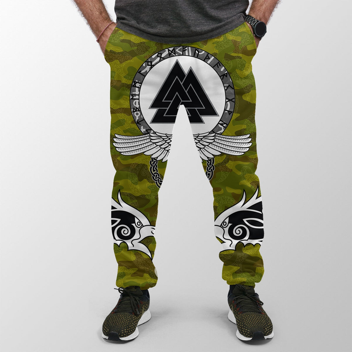 viking-jogger-womensmens-raven-of-odin-and-symbol-viking-on-camo-background