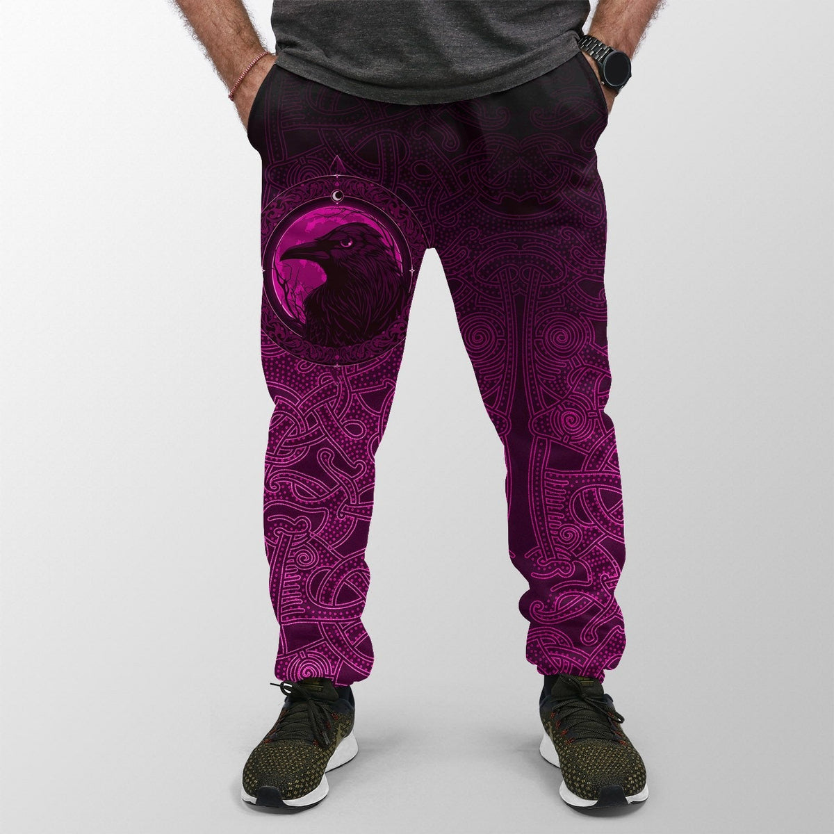 viking-jogger-ethnic-odin-raven-pink
