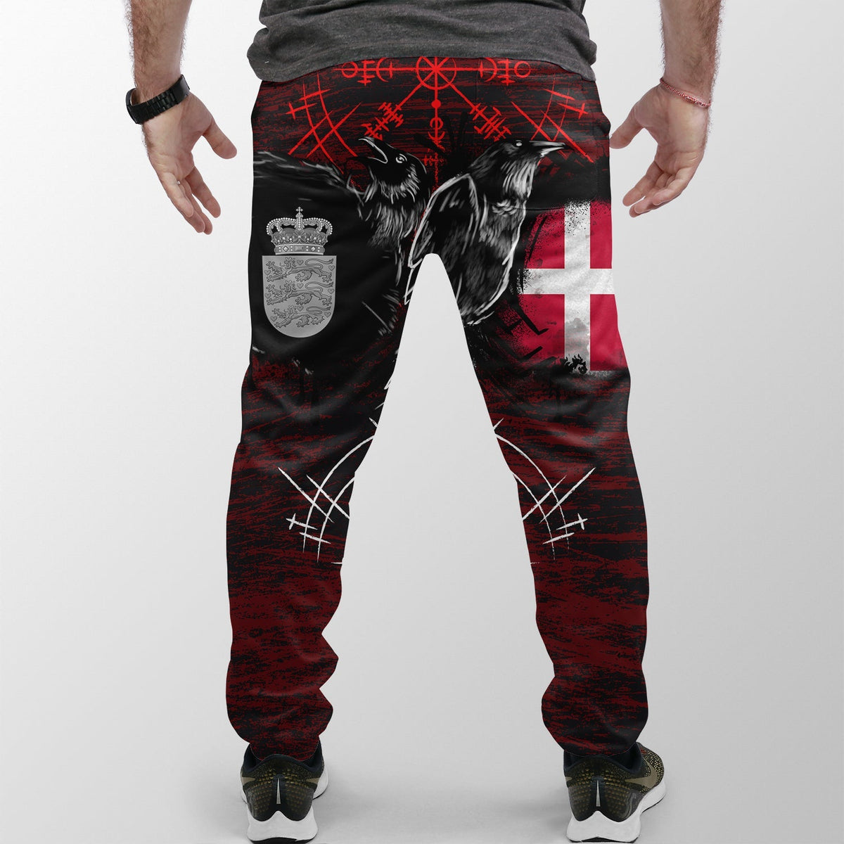 viking-jogger-womensmens-denmark-raven-of-odin-and-symbol-viking-on-blood-background