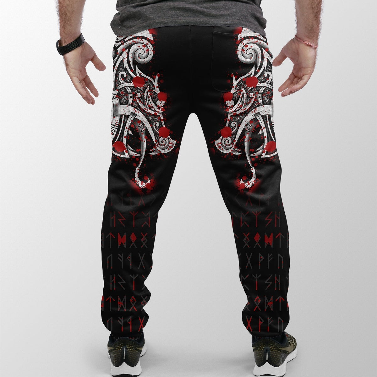 viking-jogger-dragon-and-vegvisir-blood-tattoo