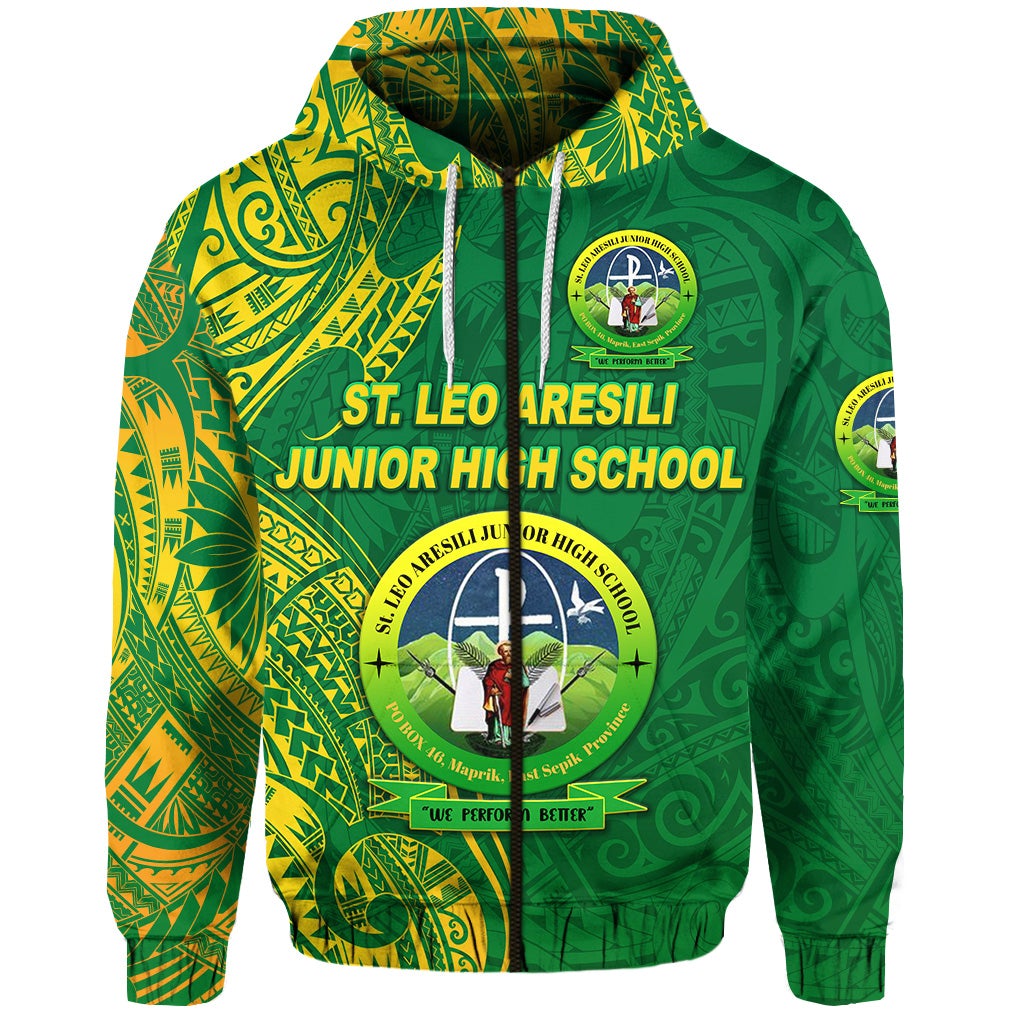 St. Leo Aresili Junior High School Zip Hoodie Original Style LT8 - Wonder Print Shop