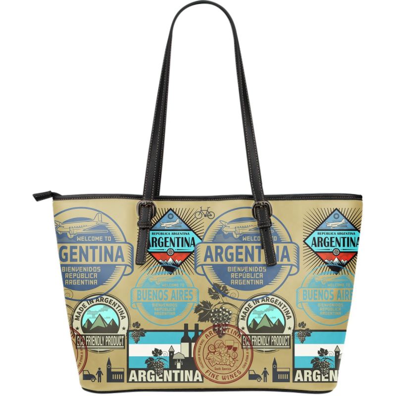 argentina-stamps-large-leather-tote-bag