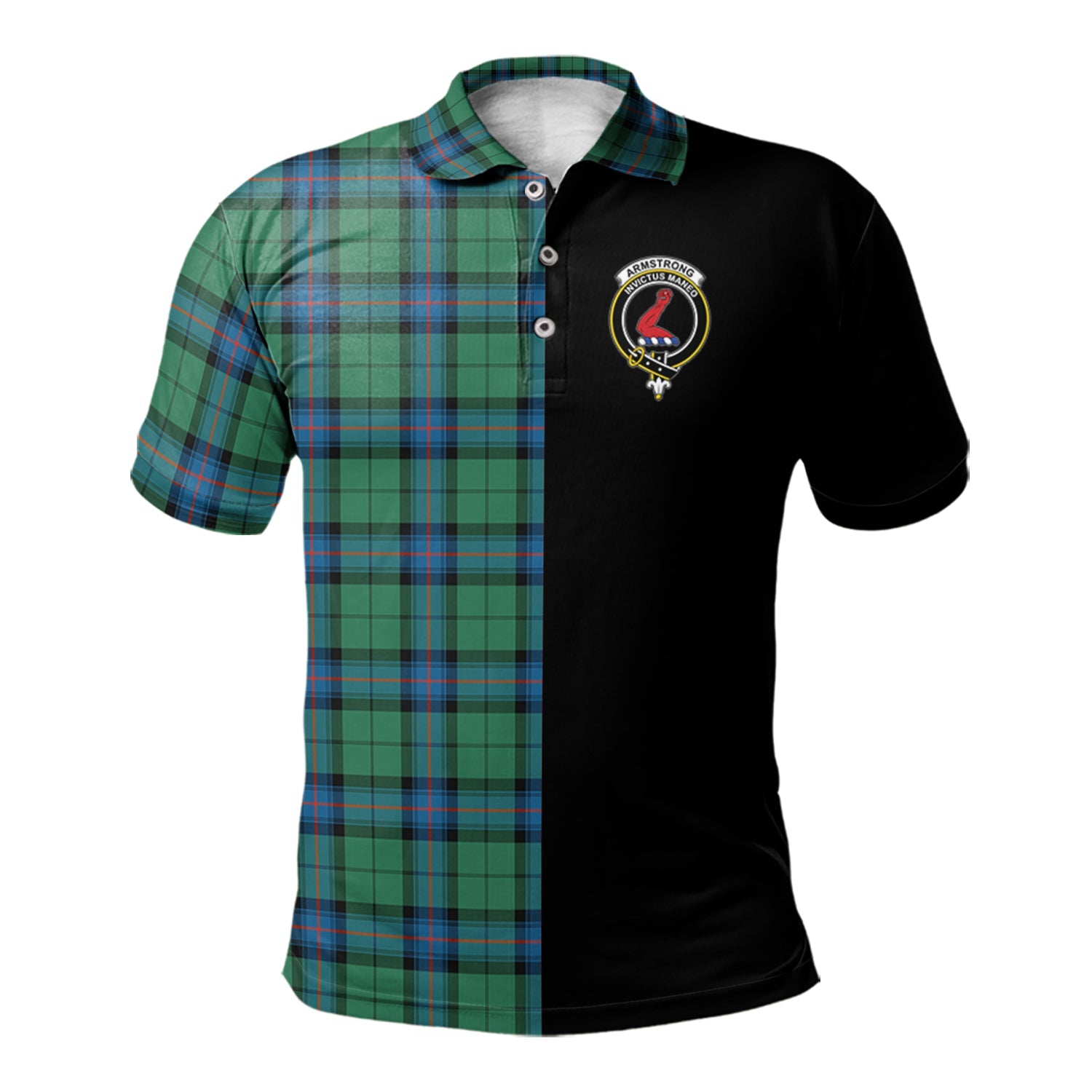 scottish-scottish-armstrong-ancient-clan-crest-tartan-personalize-half-polo