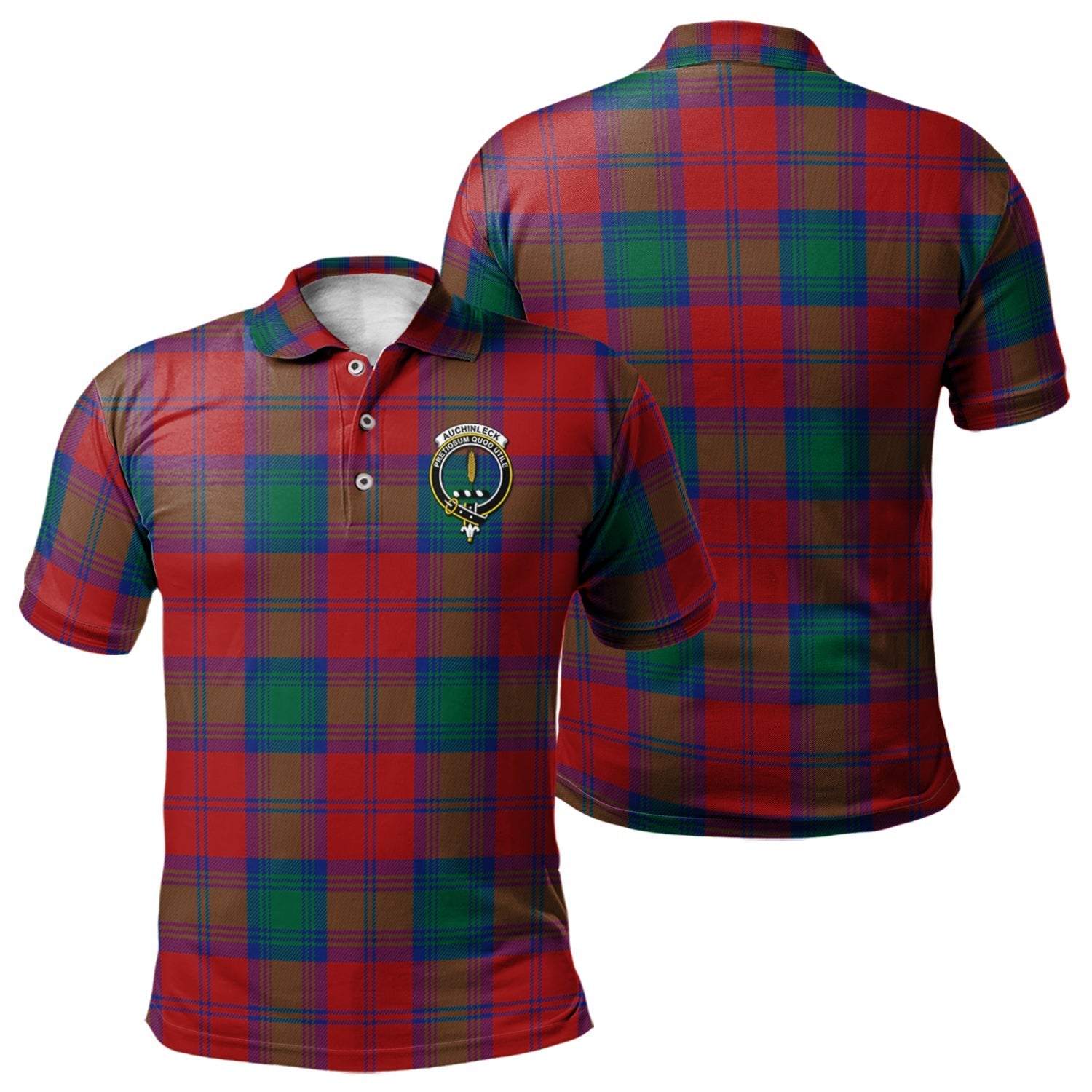 scottish-auchinleck-clan-crest-tartan-polo-shirt