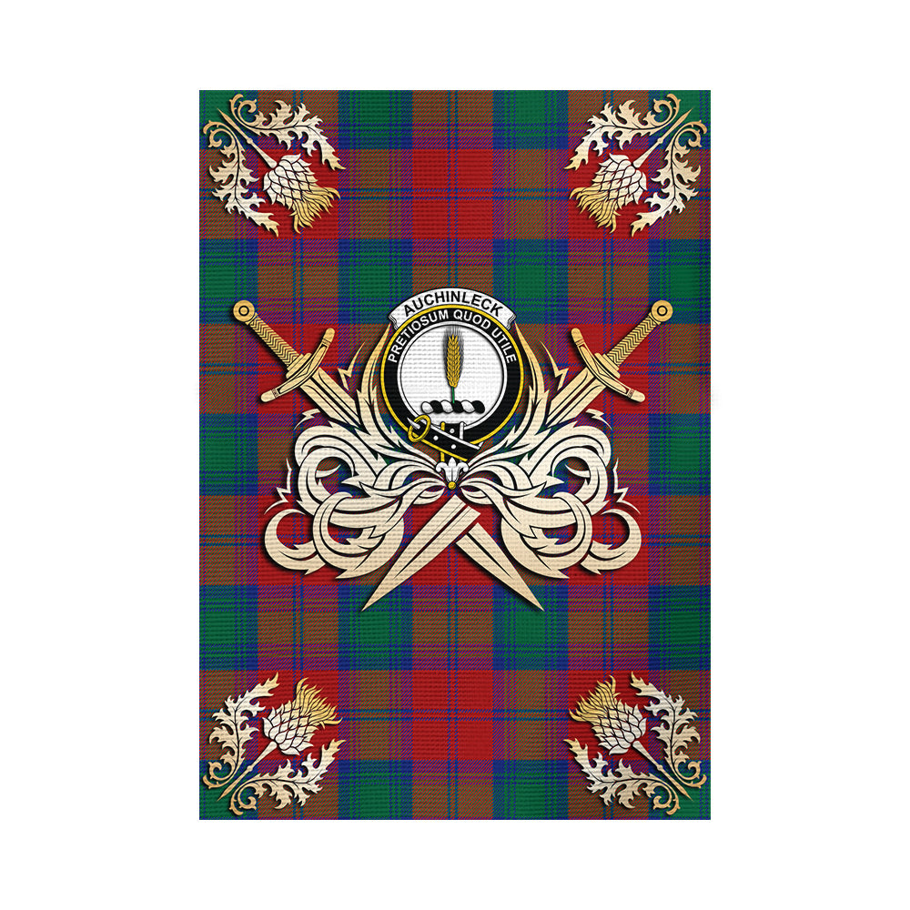 scottish-auchinleck-clan-crest-courage-sword-tartan-garden-flag