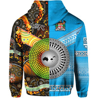 Australia Aboriginal And Fiji Tapa Hoodie Together LT8 - Wonder Print Shop