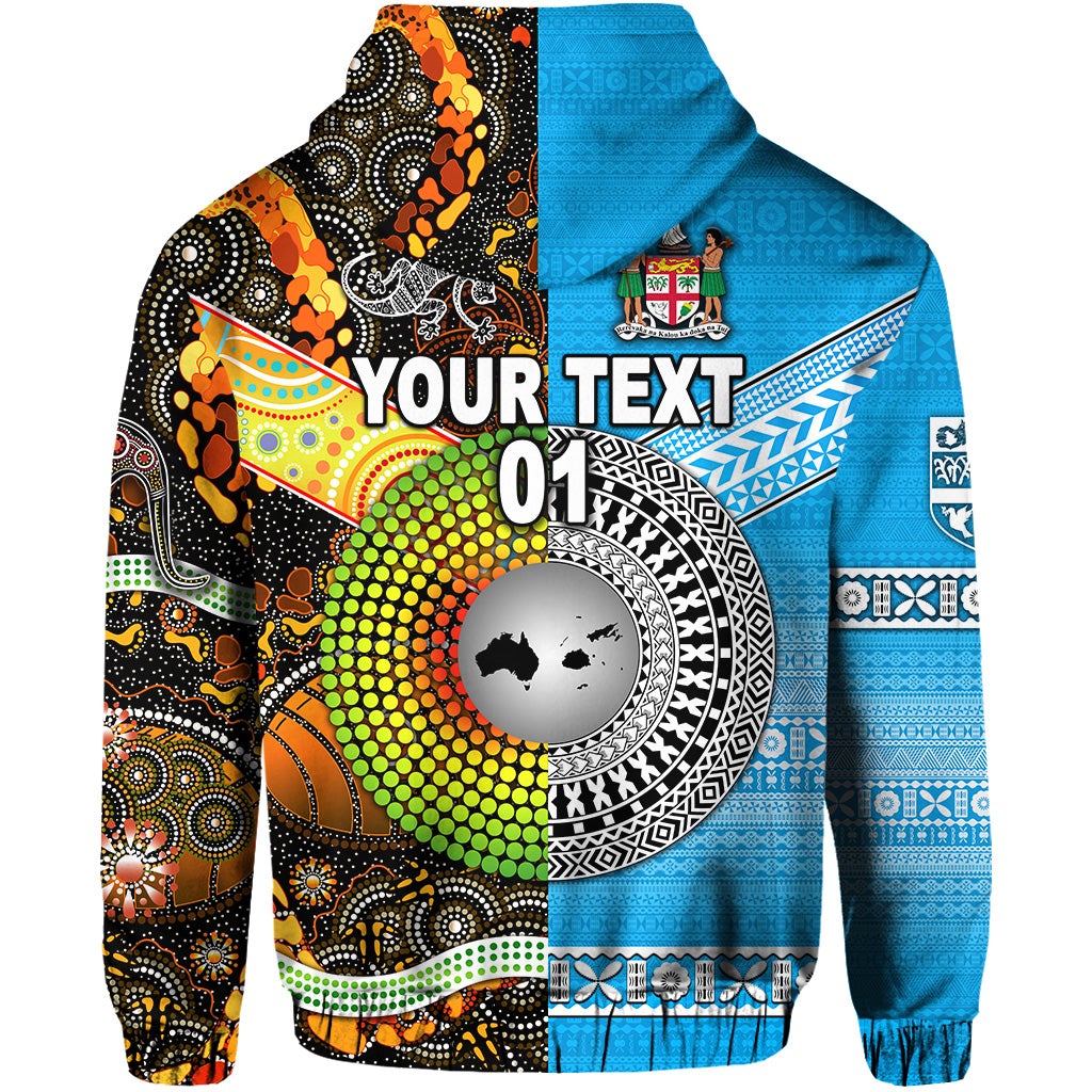 Custom Australia Aboriginal And Fiji Tapa Hoodie Together LT8 - Wonder Print Shop