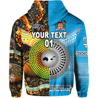 Custom Australia Aboriginal And Fiji Tapa Hoodie Together LT8 - Wonder Print Shop