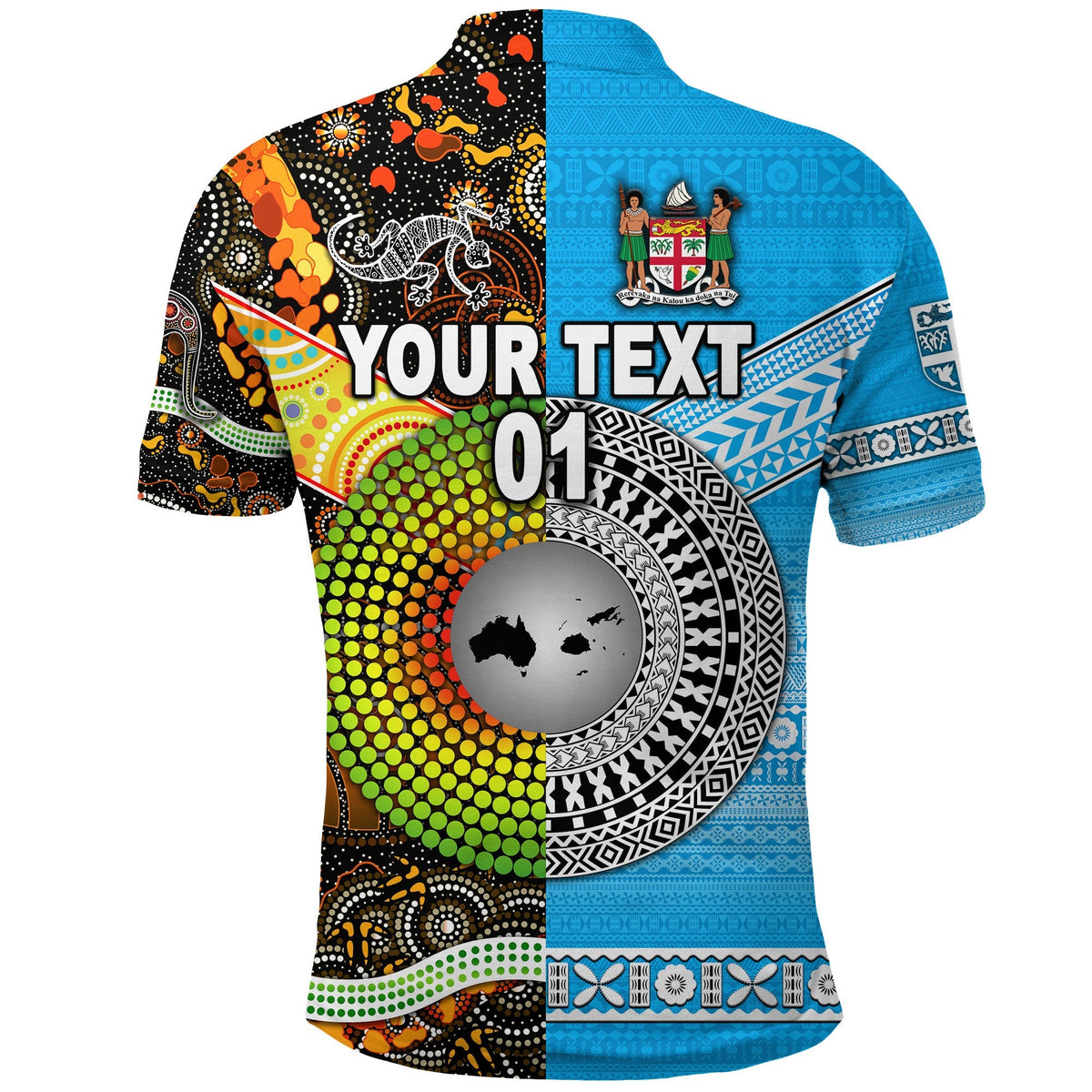 Custom Australia Aboriginal And Fiji Tapa Polo Shirt Together LT8 - Wonder Print Shop