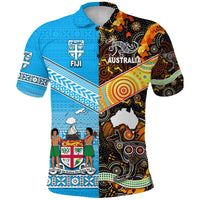 Custom Australia Aboriginal And Fiji Tapa Polo Shirt Together LT8 - Wonder Print Shop
