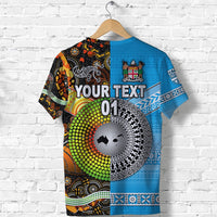 Custom Australia Aboriginal And Fiji Tapa T Shirt Together LT8 - Wonder Print Shop