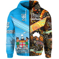 Australia Aboriginal And Fiji Tapa Hoodie Together LT8 - Wonder Print Shop