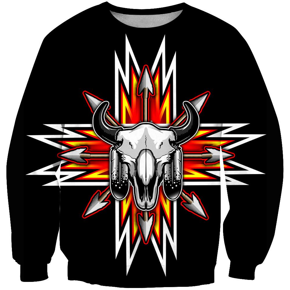 Bison Red Arrow Native American Exclusive 3D Sweatshirt LT10 - Wonder Print Shop
