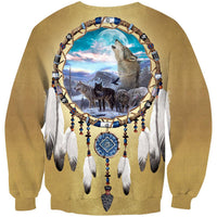 Dreamcatcher Wolf Native American 3D Sweatshirt LT10 - Wonder Print Shop