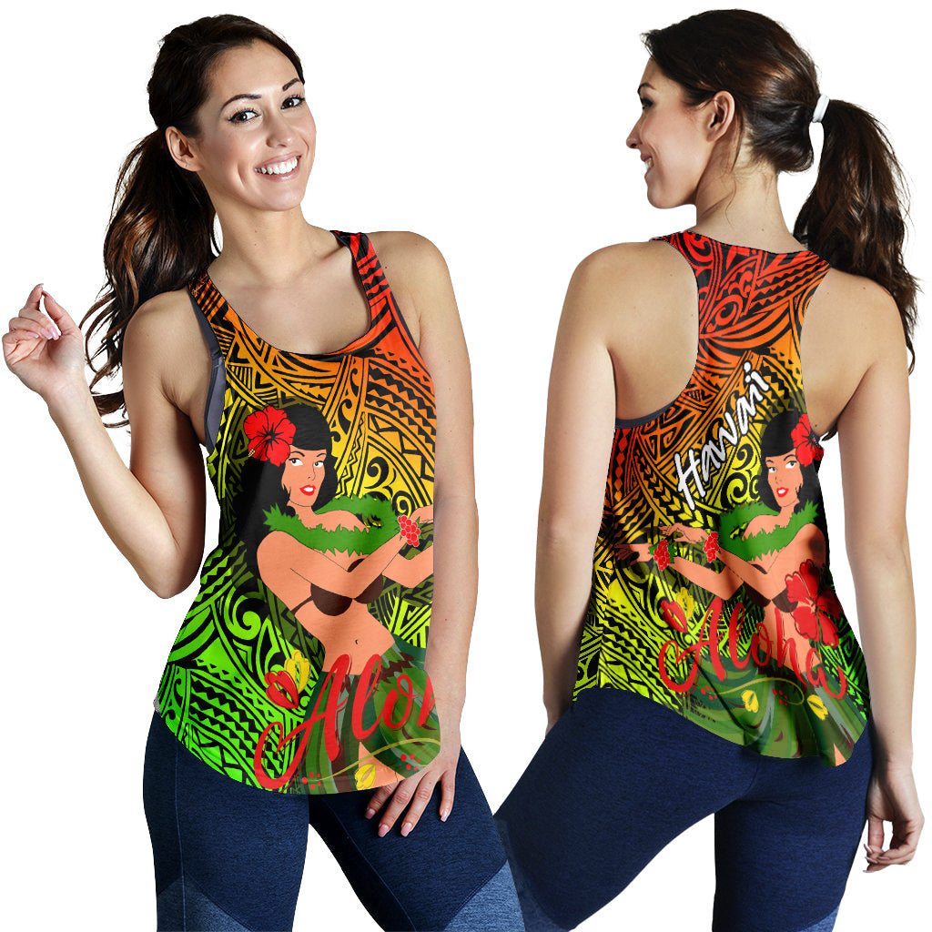 Hawaii Hula Girl Reggae Women Tank Top LT2 - Wonder Print Shop