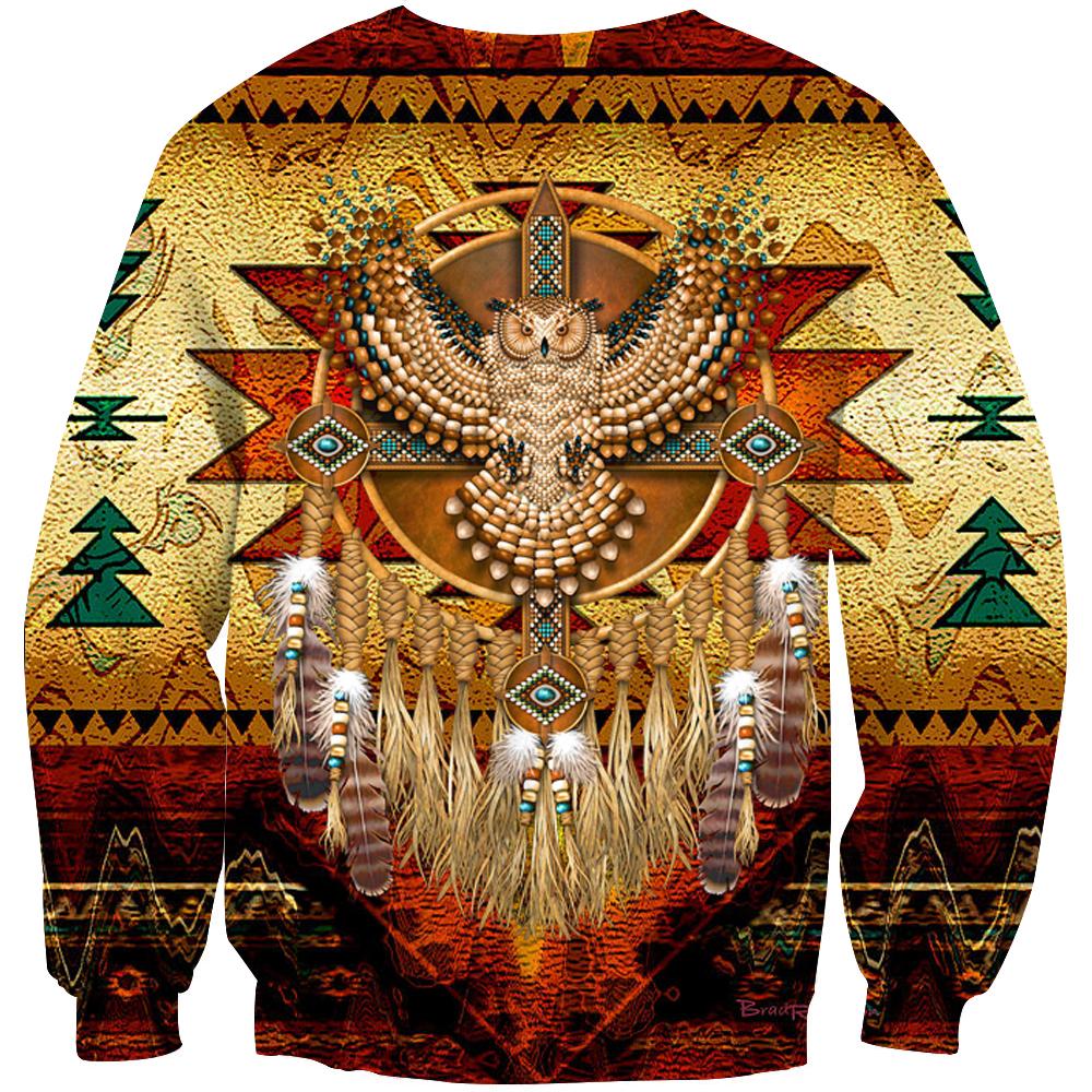 Owl Dreamcatcher Native American Pride Sweatshirt LT10 - Wonder Print Shop