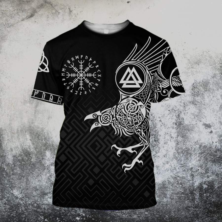 Viking Clothing The Raven Of Odin Tattoo Special T Shirt RLT12 - Wonder Print Shop