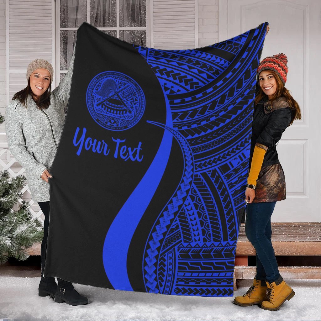 american-samoa-custom-personalised-premium-blanket-blue-polynesian-tentacle-tribal-pattern