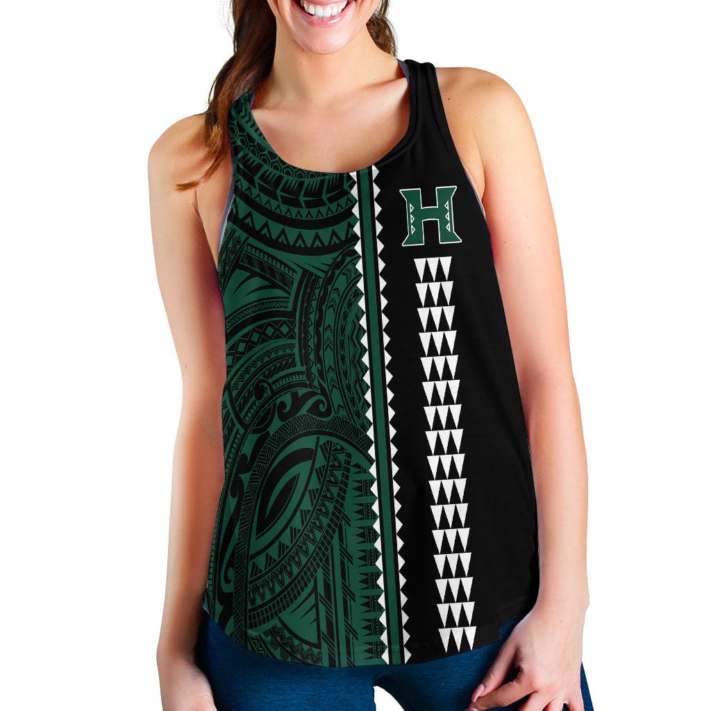 (Custom Personalised) Hawaii Kakau Warrior Football Women Tank Top LT12 - Wonder Print Shop