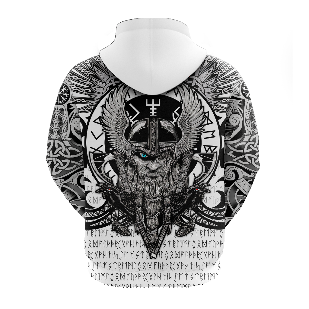 Viking Vegvisir Odin With Huginn And Muninn Hoodie - LT2 - Wonder Print Shop