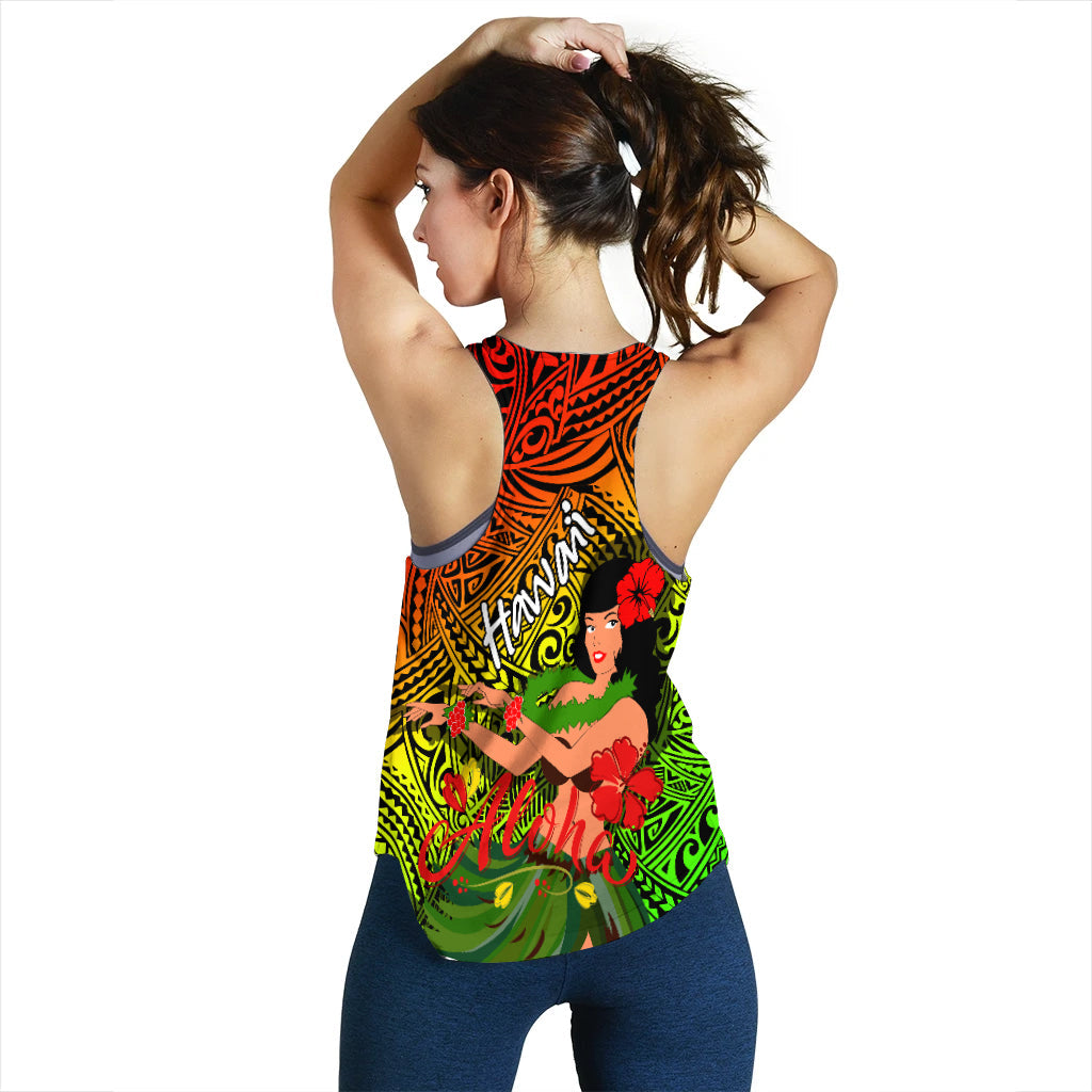 Hawaii Hula Girl Reggae Women Tank Top LT2 - Wonder Print Shop