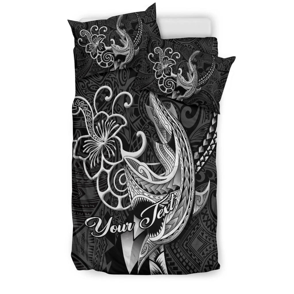 Custom Personalised Polynesian Shark Tattoo Hawaii Tribal Bedding Set - LT12 - Wonder Print Shop