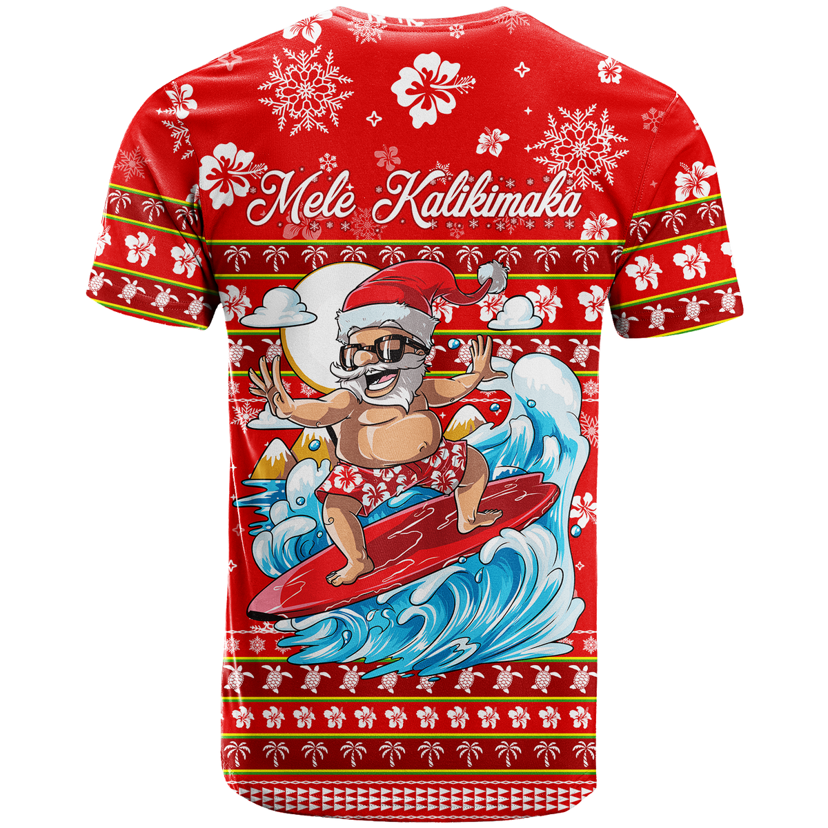 Hawaii Christmas Santas Surf Mele Kalikimaka T Shirt LT2 - Wonder Print Shop