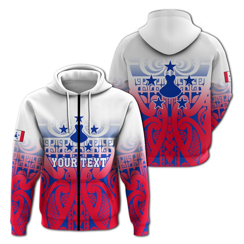 Custom tribal tattoo hoodie, front design with 'YOUR TEXT' and blue stars