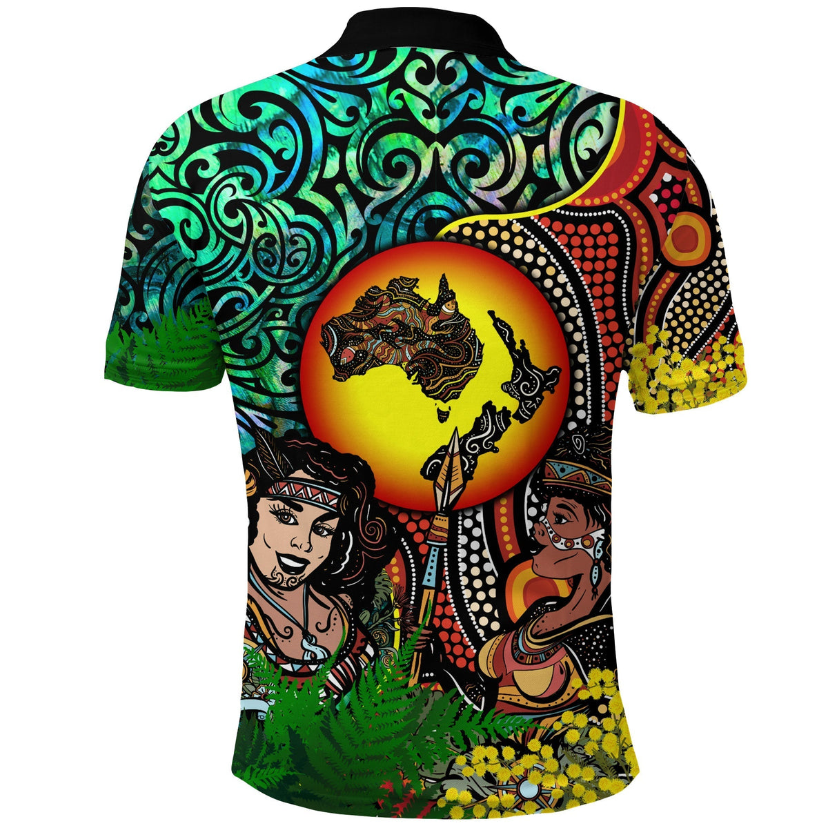 Australia Aboriginal Kangaroo Combine New Zealand Maori Kiwi Bird Polo Shirt LT2 - Wonder Print Shop