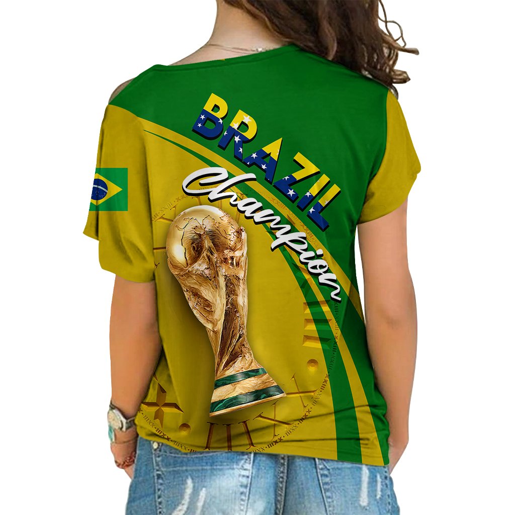 Brazil Football World Cup 2022 Cross Shoulder Shirt - LT2