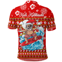 Christmas Hawaii Santas Surf Mele Kalikimaka Polo Shirt LT2 - Wonder Print Shop