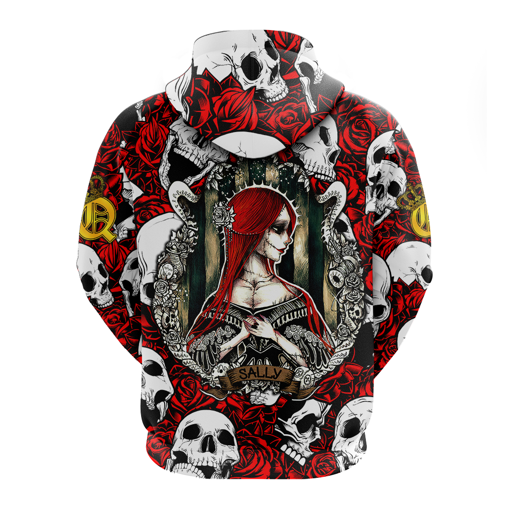 Skull Rose Queen - Death Cannot Divide Us Hoodie - LT2 - Wonder Print Shop