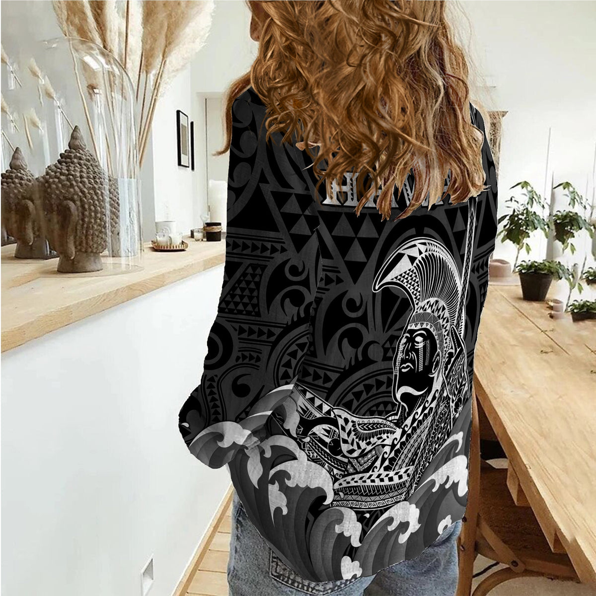 Hawaii King Kamehameha Aloha Hawai'i Nei Women Casual Shirt LT2 - Wonder Print Shop