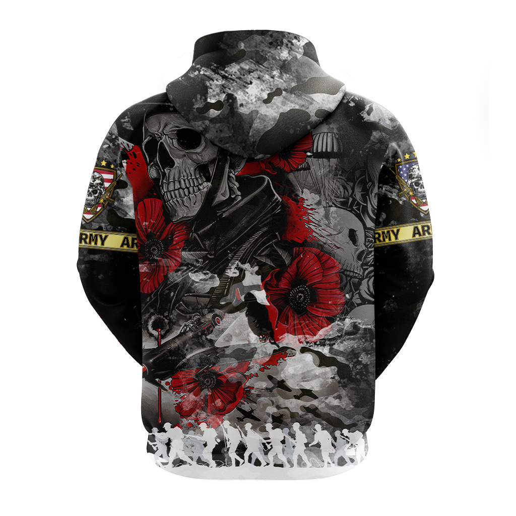 Skull Camo - U.S Army Undying Love For The Motherland Hoodie - LT2 - Wonder Print Shop