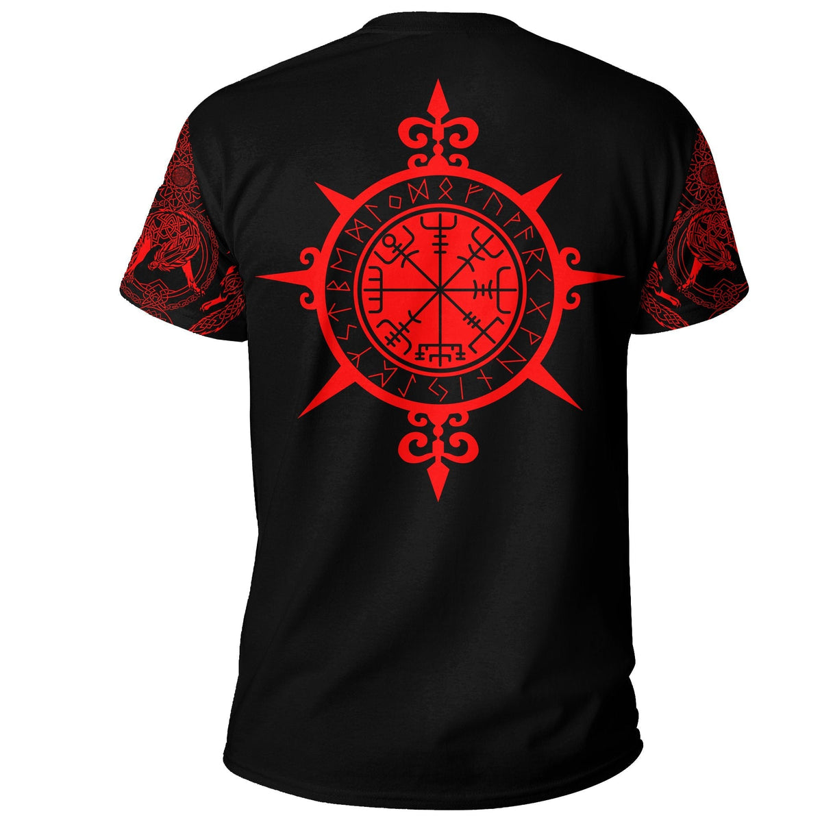 Viking T Shirt, Tattoo All Over Print Red RLT12 - Wonder Print Shop